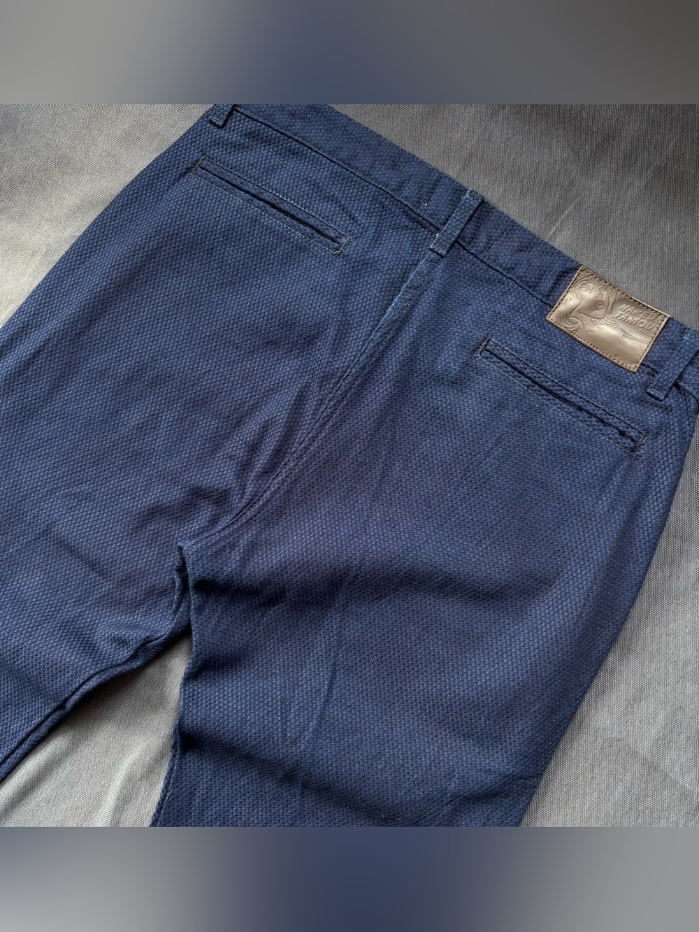 Naked & Famous Denim Slim Chino Stretch Sashiko Pants Blue Size 33 Japan Fabric